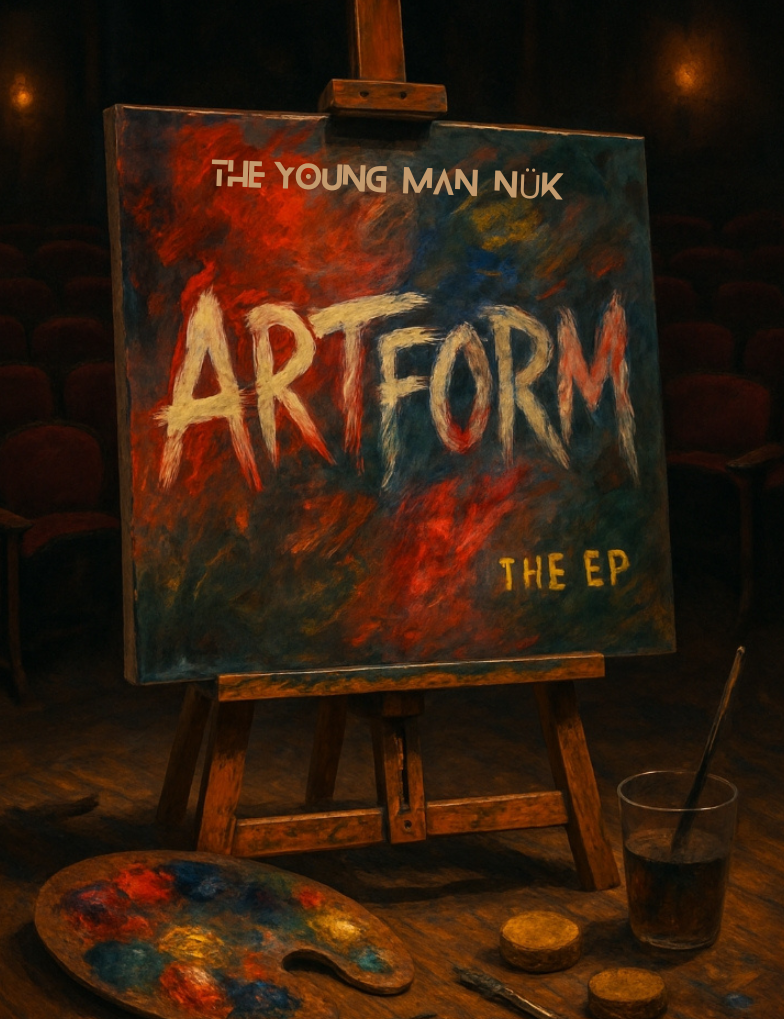 Art Form artwork: a painted canvas on an easel in a warmly lit studio
